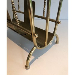 Porte-Revues Laiton Néo-classique Grand-Luxe, Travail Français, vers 1970