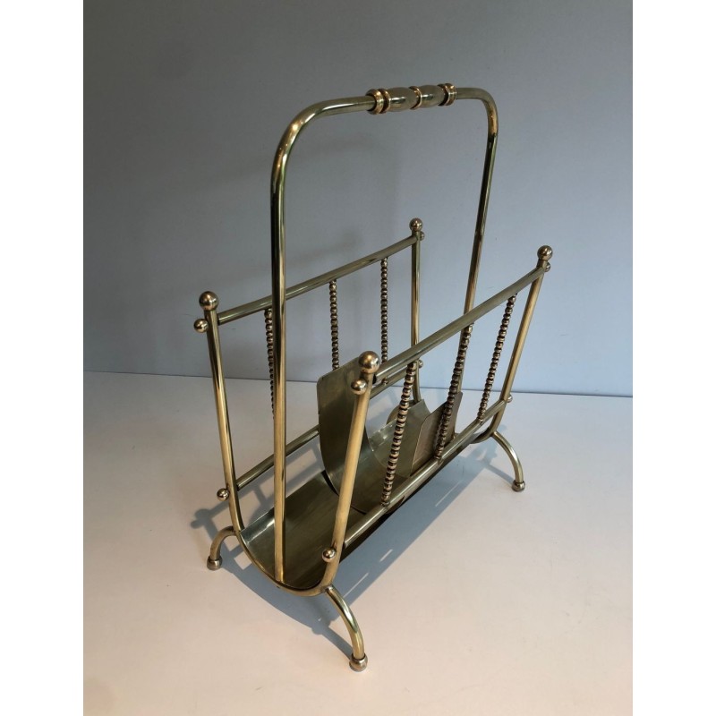 Porte-Revues Laiton Néo-classique Grand-Luxe, Travail Français, vers 1970