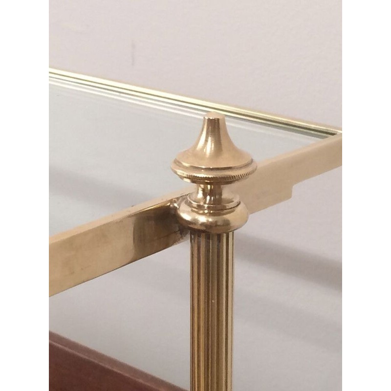 Mahogany & Brass Magazine Rack with Claw Feet, Maison Jansen, French, circa 1940