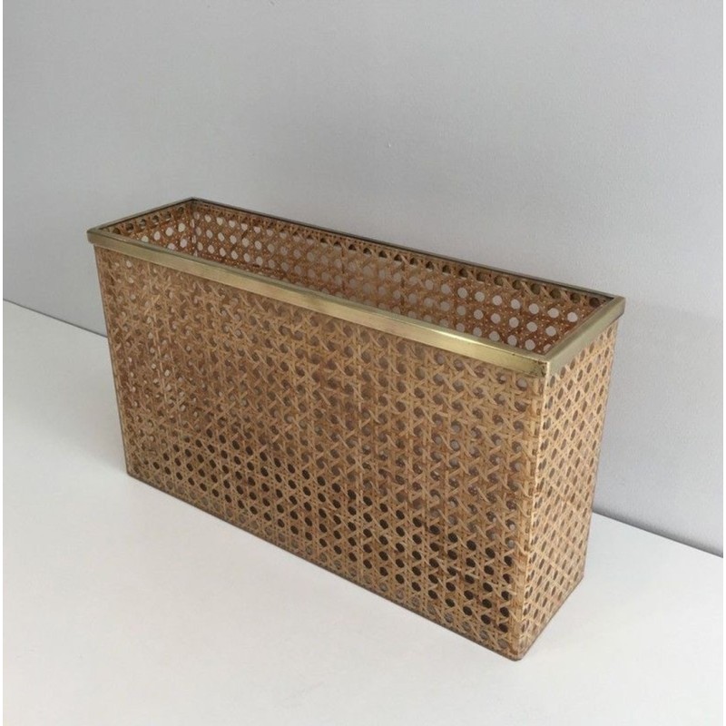 Porte-Revues Plexiglass Cannage Style Dior-Crespi Français 1970