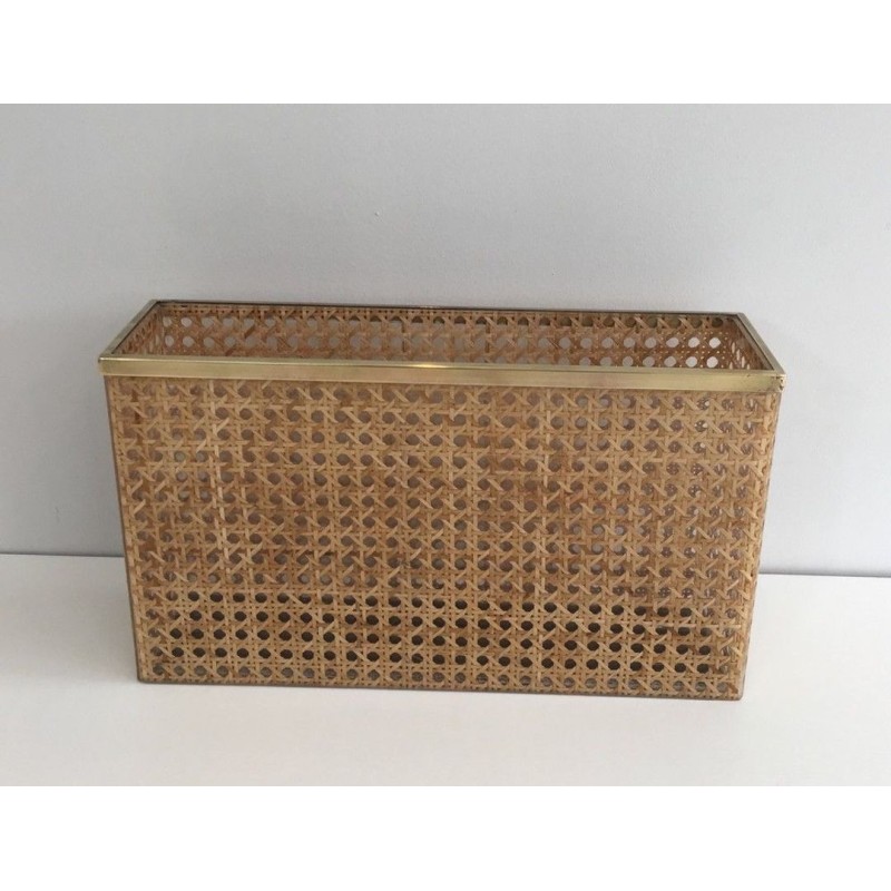 Porte-Revues Plexiglass Cannage Style Dior-Crespi Français 1970