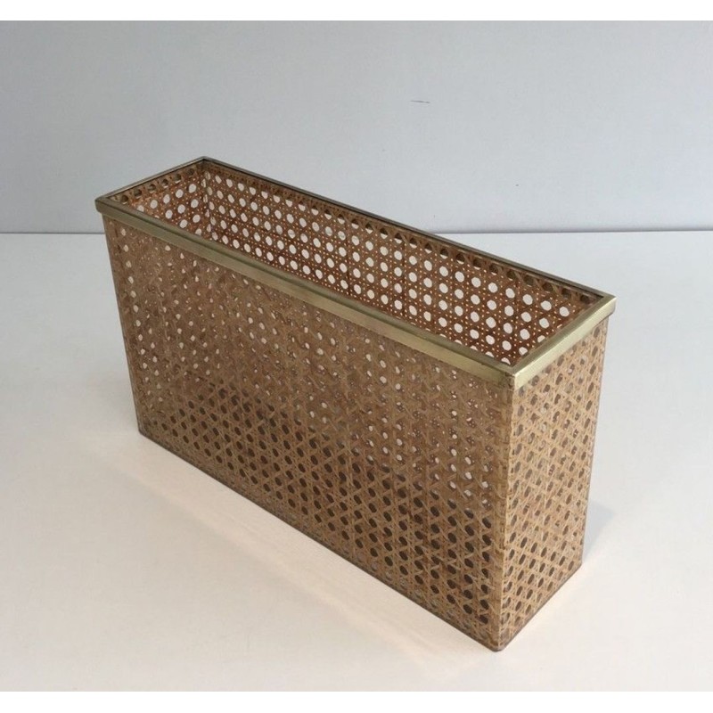Porte-Revues Plexiglass Cannage Style Dior-Crespi Français 1970