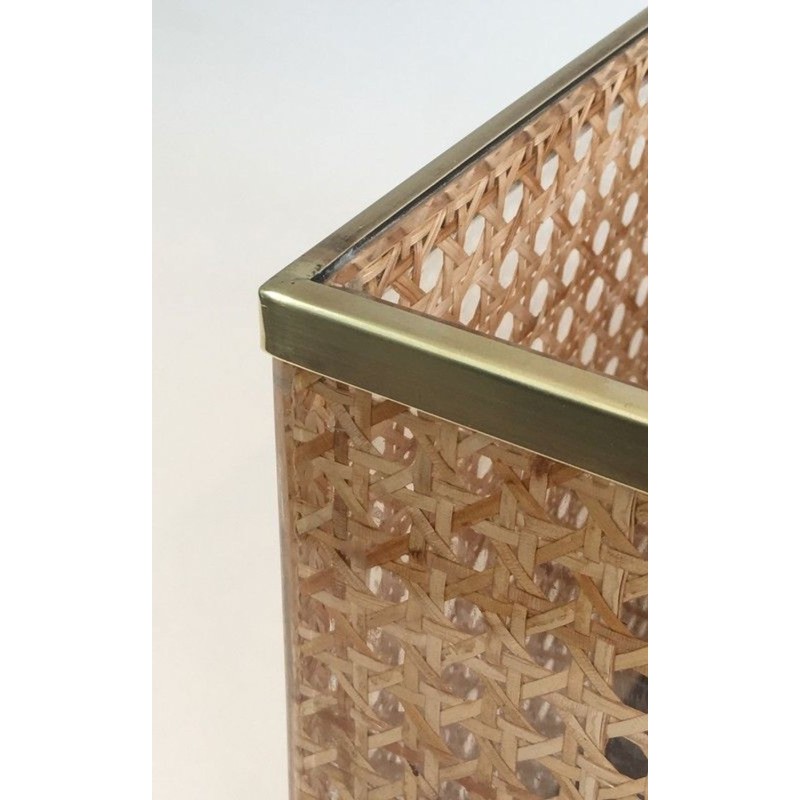 Porte-Revues Plexiglass Cannage Style Dior-Crespi Français 1970