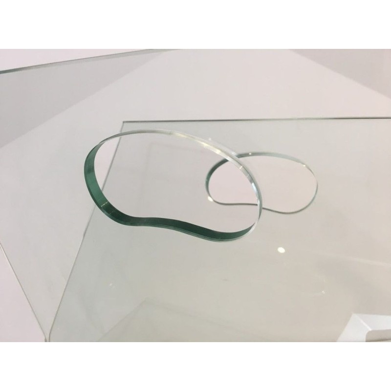 Glass & Brushed Steel Magazine Rack, François Arnal Style, French, circa 1970