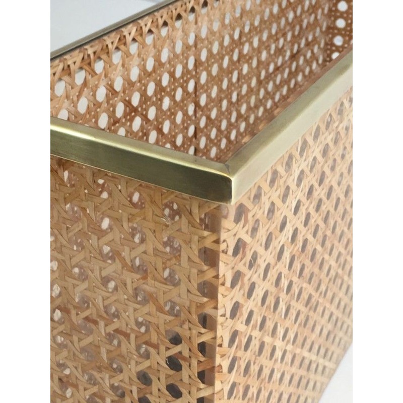 Porte-Revues Plexiglass Cannage Style Dior-Crespi Français 1970