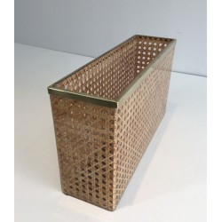 Porte-Revues Plexiglass Cannage Style Dior-Crespi Français 1970