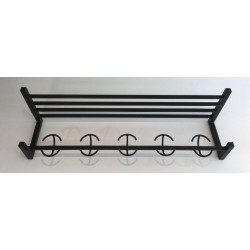 Functionalist Black Metal Coat Rack French Design 1950