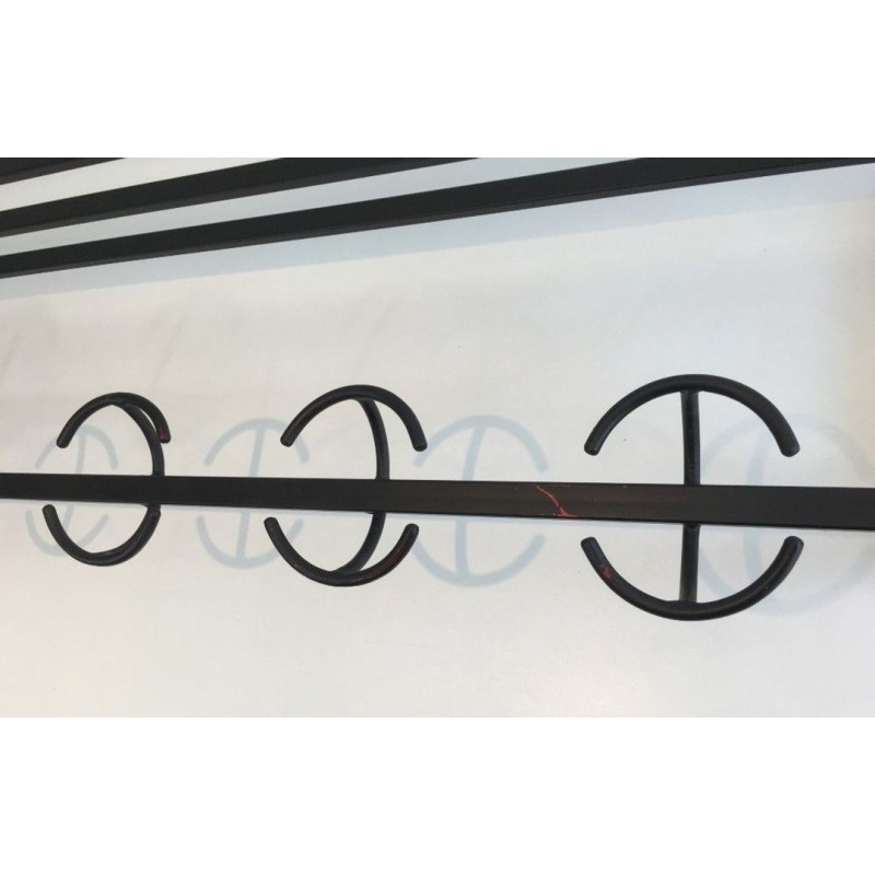 Functionalist Black Metal Coat Rack French Design 1950