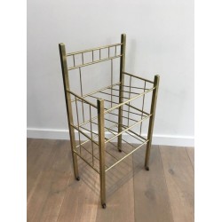 Brass Magazine Rack French Belle Époque circa 1900