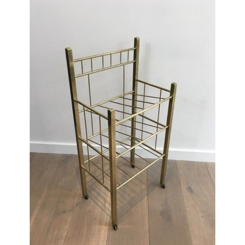 Brass Magazine Rack French Belle Époque circa 1900