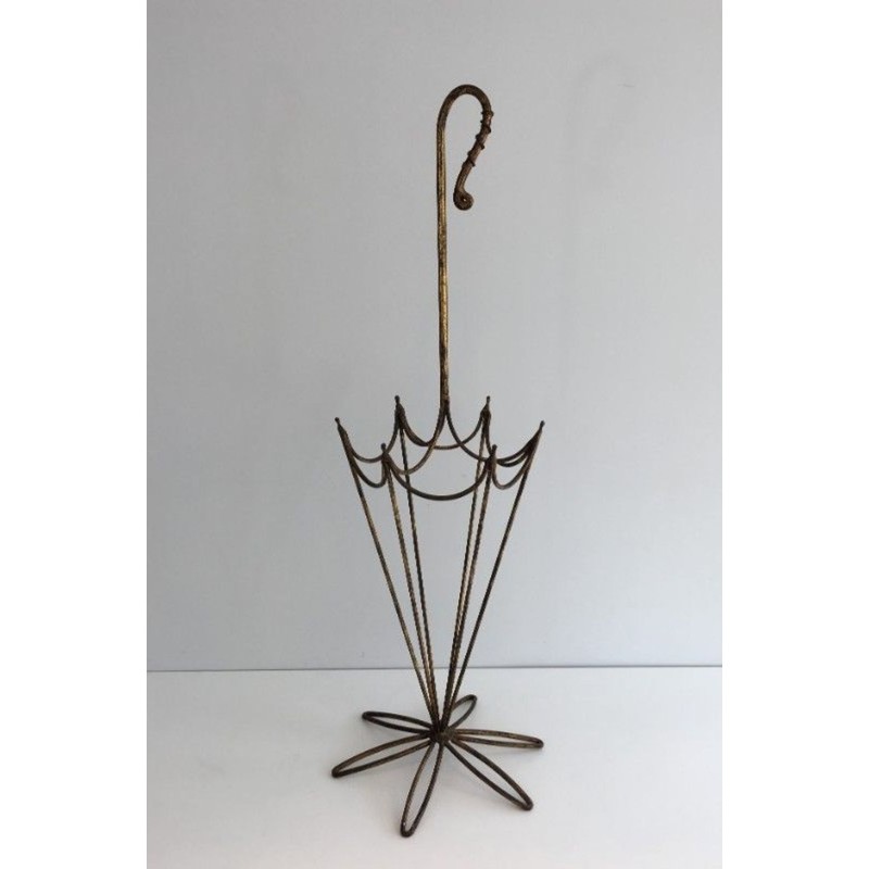 Porte-Parapluies Fer Forgé Doré Art Déco Français 1935