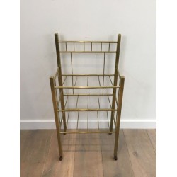 Brass Magazine Rack French Belle Époque circa 1900