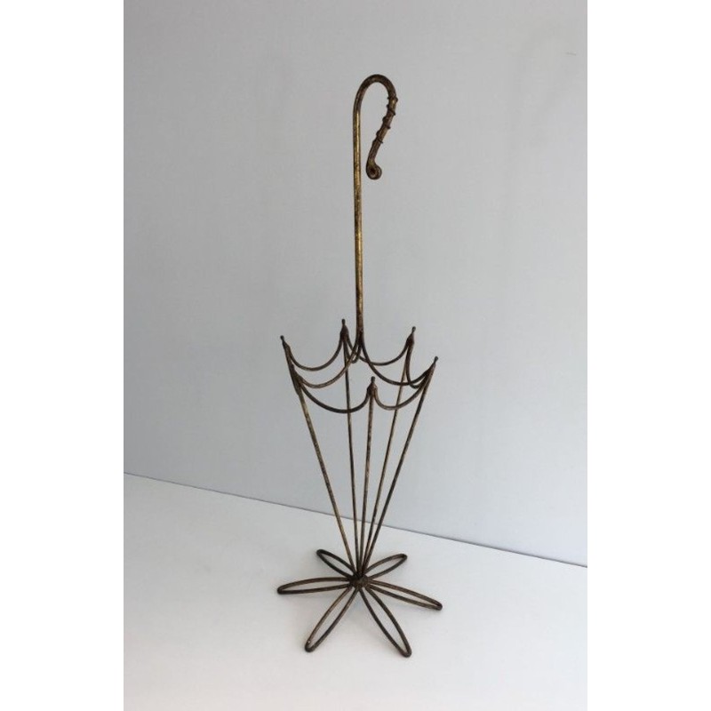 Porte-Parapluies Fer Forgé Doré Art Déco Français 1935