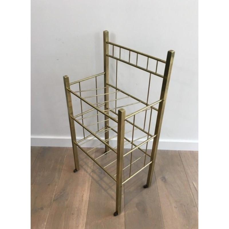 Brass Magazine Rack French Belle Époque circa 1900