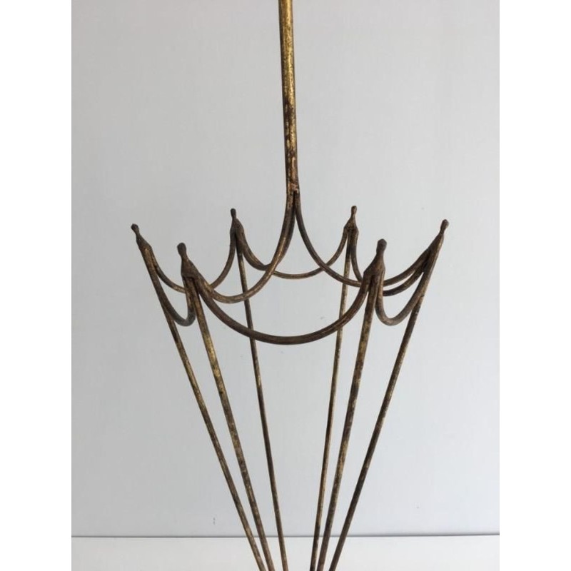 Gilt Iron Umbrella Stand Art Déco French circa 1935