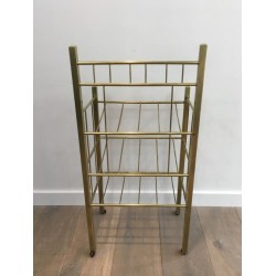Brass Magazine Rack French Belle Époque circa 1900