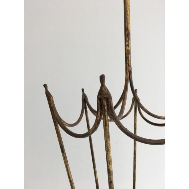 Porte-Parapluies Fer Forgé Doré Art Déco Français 1935