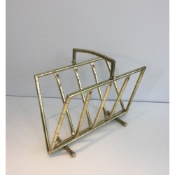 Porte-Revues Faux-Bambou Laiton Français 1970