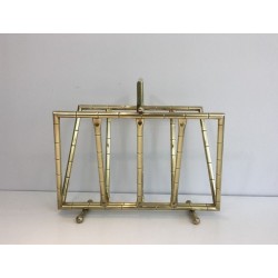 Porte-Revues Faux-Bambou Laiton Français 1970