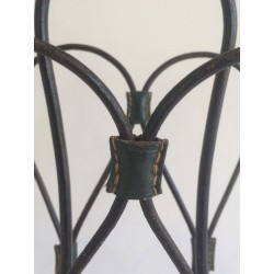 Black Lacquered Metal Leather Magazine Rack Jacques Adnet French 1950