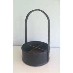 Leather Wood Bottle Holder Style Jacques Adnet French 1950