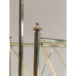 Neoclassical Brass Magazine Rack Attributed Maison Jansen French 1940