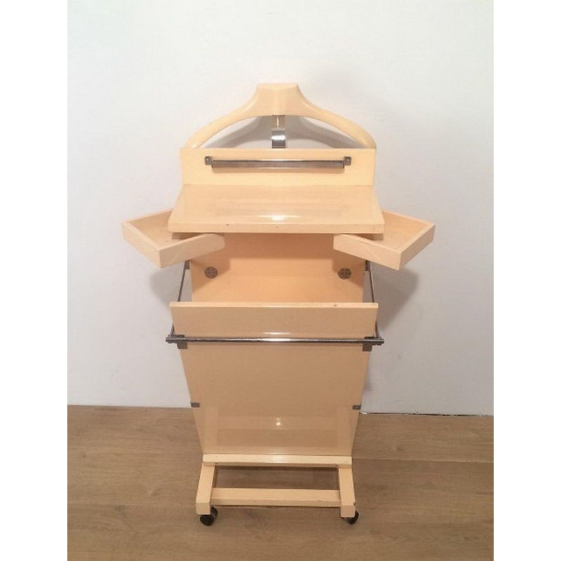 Valet de Nuit Bois Laqué, Mid-Century Modern, France vers 1975 | Maison BARROIS