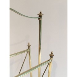 Neoclassical Brass Magazine Rack Attributed Maison Jansen French 1940