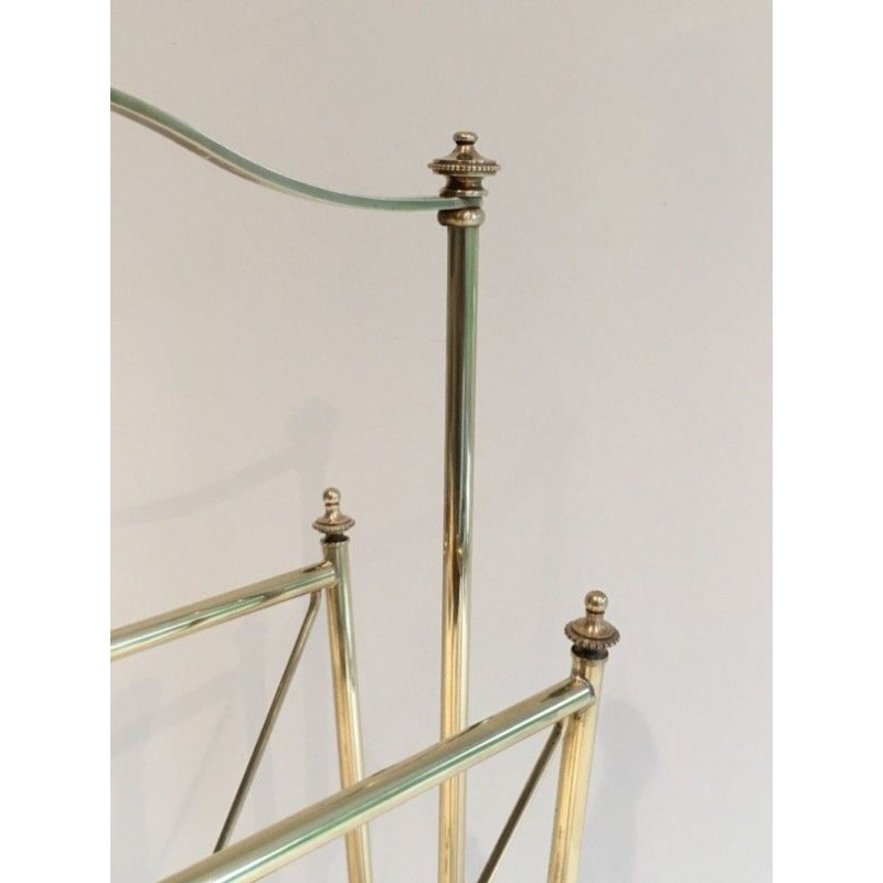 Neoclassical Brass Magazine Rack Attributed Maison Jansen French 1940