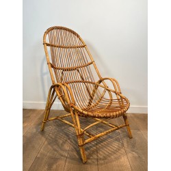 Pair of Rattan Armchairs, Mid-Century Modern, French circa 1950 | Maison BARROIS