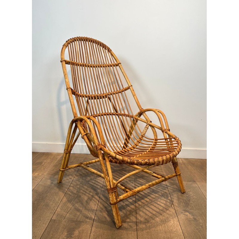 Paire de Fauteuils Rotin, Mid-Century Modern, France vers 1950 | Maison BARROIS