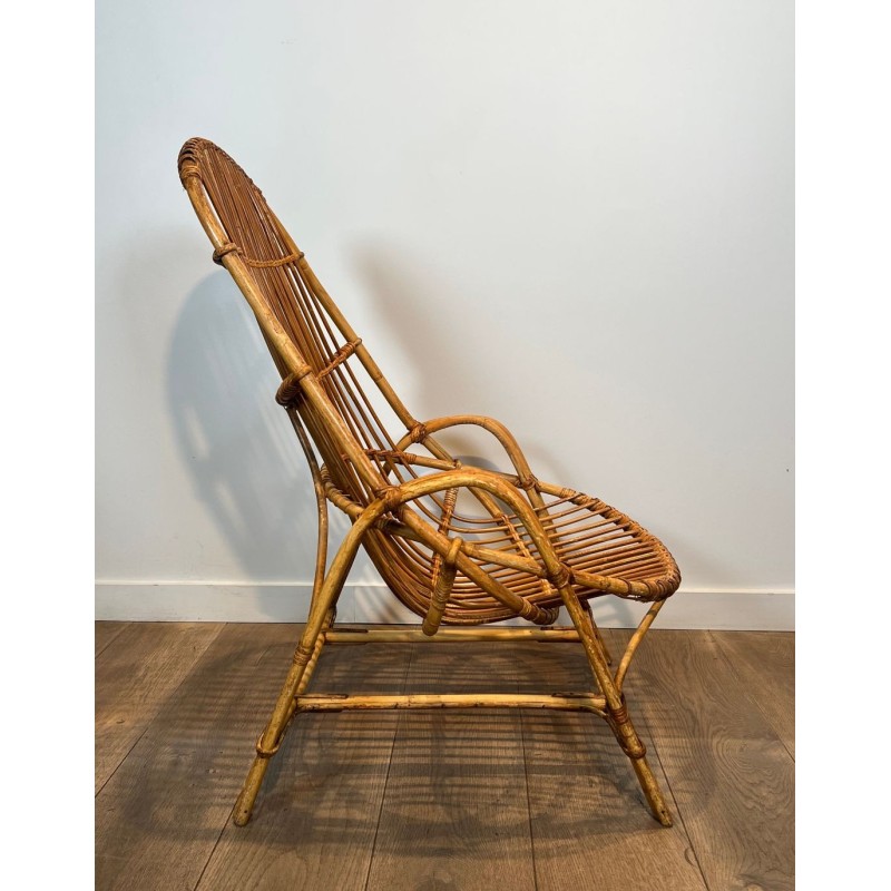 Pair of Rattan Armchairs, Mid-Century Modern, French circa 1950 | Maison BARROIS