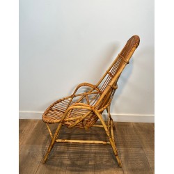 Pair of Rattan Armchairs, Mid-Century Modern, French circa 1950 | Maison BARROIS