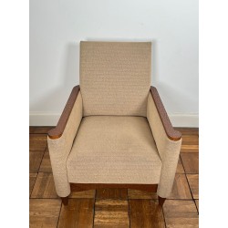 Pair of Gouged Wood Armchairs, Brutalist Style, French circa 1980 | Maison BARROIS