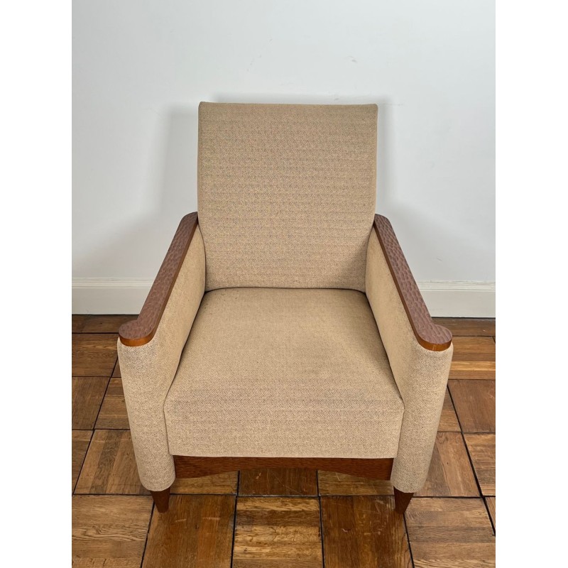 Pair of Gouged Wood Armchairs, Brutalist Style, French circa 1980 | Maison BARROIS