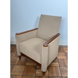 Pair of Gouged Wood Armchairs, Brutalist Style, French circa 1980 | Maison BARROIS