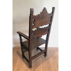 Suite Fauteuil et Chaises Noyer, Renaissance Italienne, XVIIe Siècle | Maison BARROIS