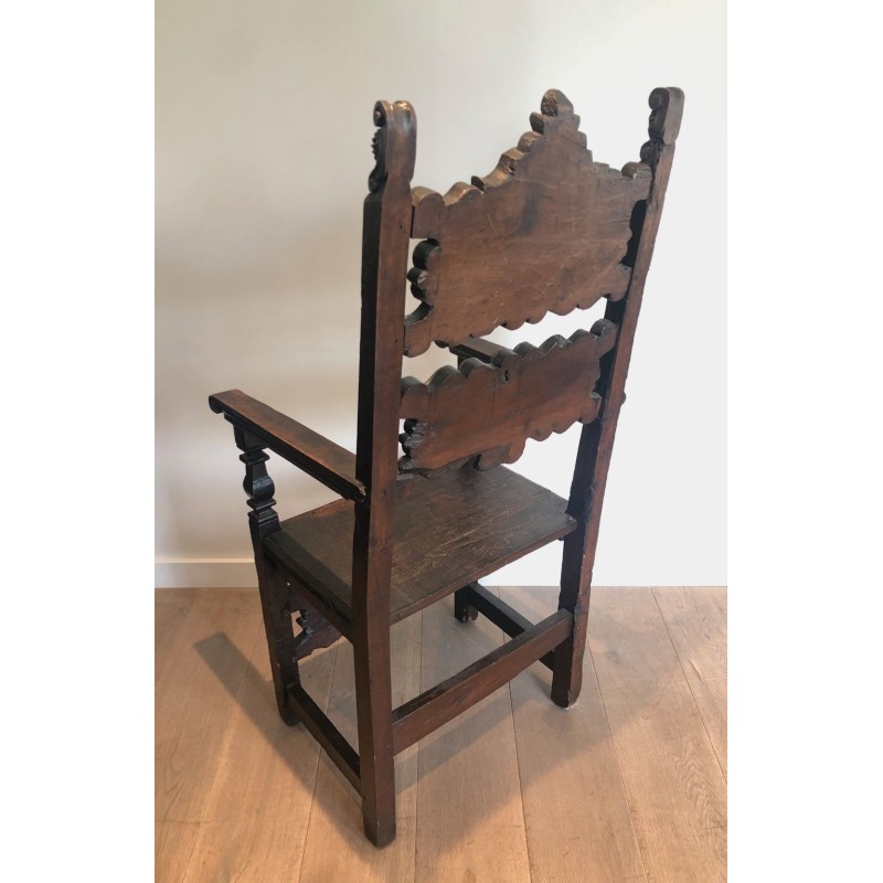 Italian Renaissance Walnut Armchair and Chairs, Suite, 17th Century | Maison BARROIS