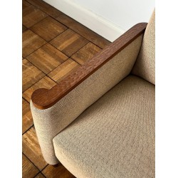 Pair of Gouged Wood Armchairs, Brutalist Style, French circa 1980 | Maison BARROIS