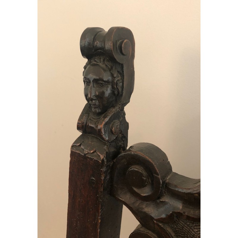 Suite Fauteuil et Chaises Noyer, Renaissance Italienne, XVIIe Siècle | Maison BARROIS