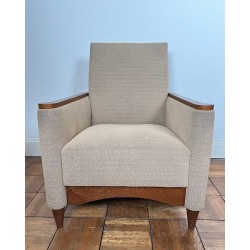 Paire de Fauteuils Bois à la Gouge, Style Brutaliste, France vers 1980 | Maison BARROIS