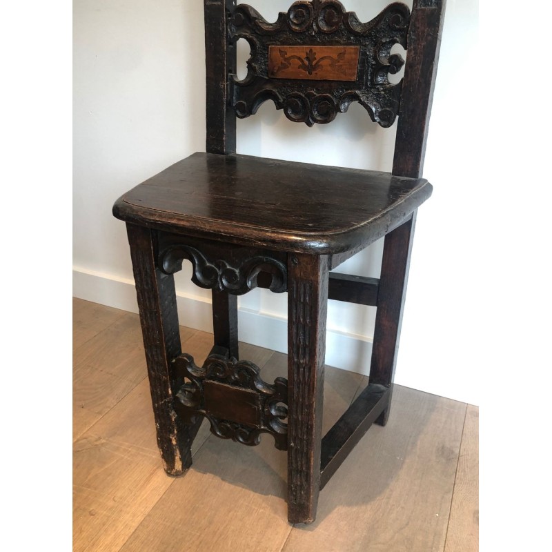 Suite Fauteuil et Chaises Noyer, Renaissance Italienne, XVIIe Siècle | Maison BARROIS