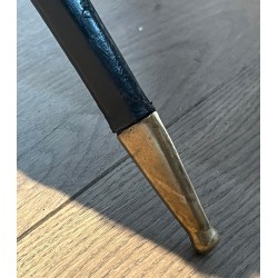 Curule Stool, Crossed Bronze Swords, Red Leather, French circa 1900 | Maison BARROIS