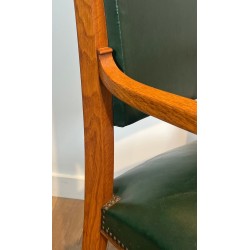 Fauteuils Art Déco Chêne Cuir De Coene Frères, Belgique vers 1935 | Maison BARROIS