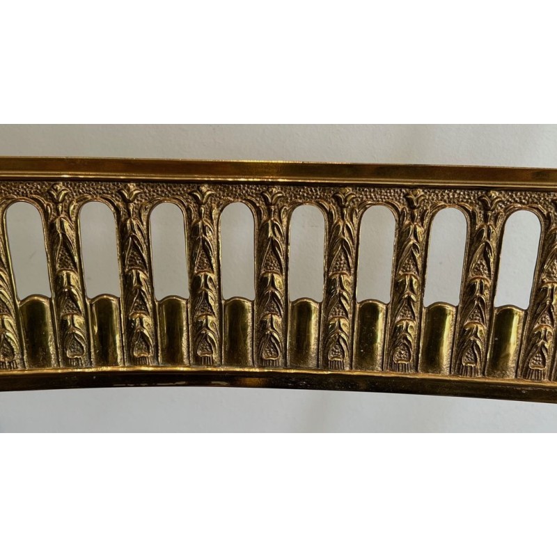 Paire de Chaises Néoclassiques Laiton, Velours Bleu Roi, Maison Jansen, v. 1940