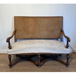 High-Backed Walnut Sofa, Louis XIII Style, French Work, circa 1880