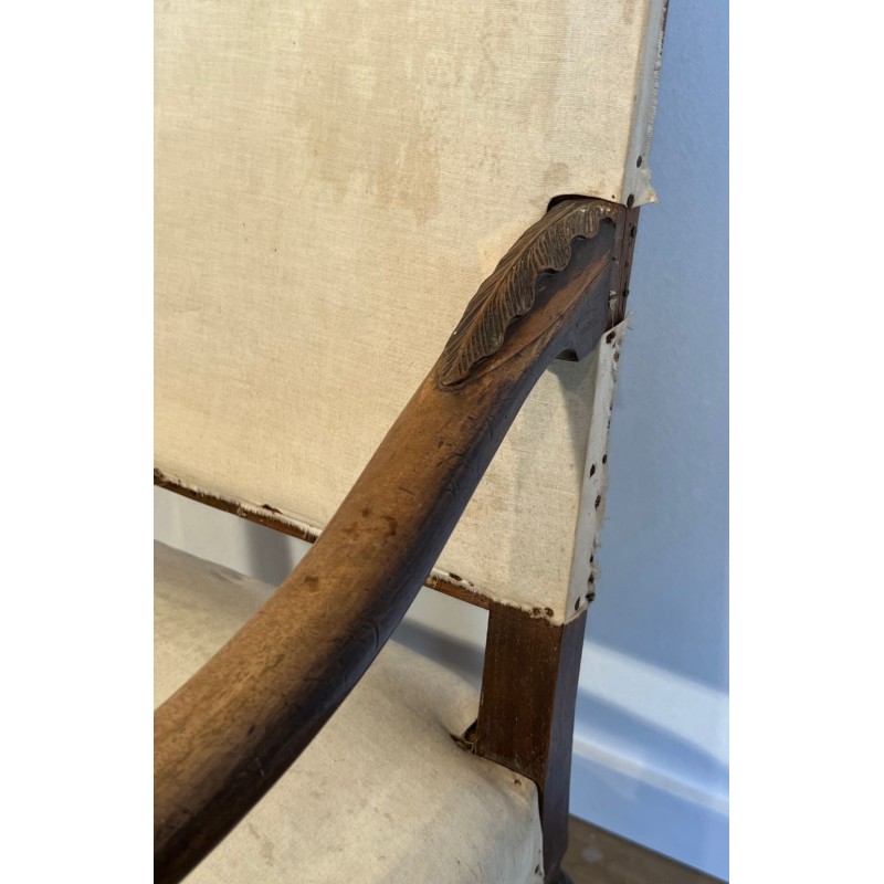 Pair of High-Backed Walnut Armchairs, Louis XIII Style, French, c. 1880