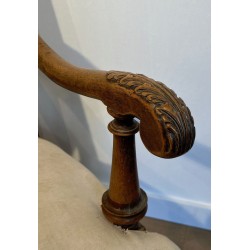 Paire de Fauteuils Haut Dossier Noyer, Style Louis XIII, France, 1880