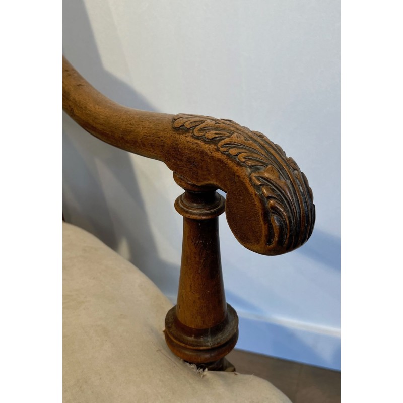 Paire de Fauteuils Haut Dossier Noyer, Style Louis XIII, France, 1880