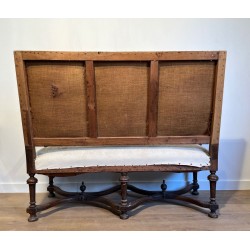 High-Backed Walnut Sofa, Louis XIII Style, French Work, circa 1880